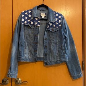 Forever 21 Red White and Blue Denim Jacket